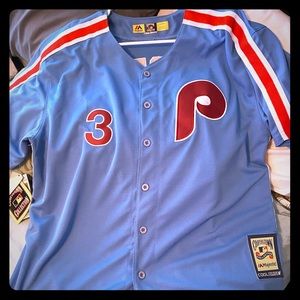Throwback Phillies Harper Mitchell & Ness Jersey.